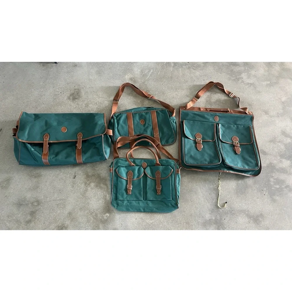Vintage Polo Ralph Lauren Green Garment Bag Tote Duffle Luggage Travel Lot